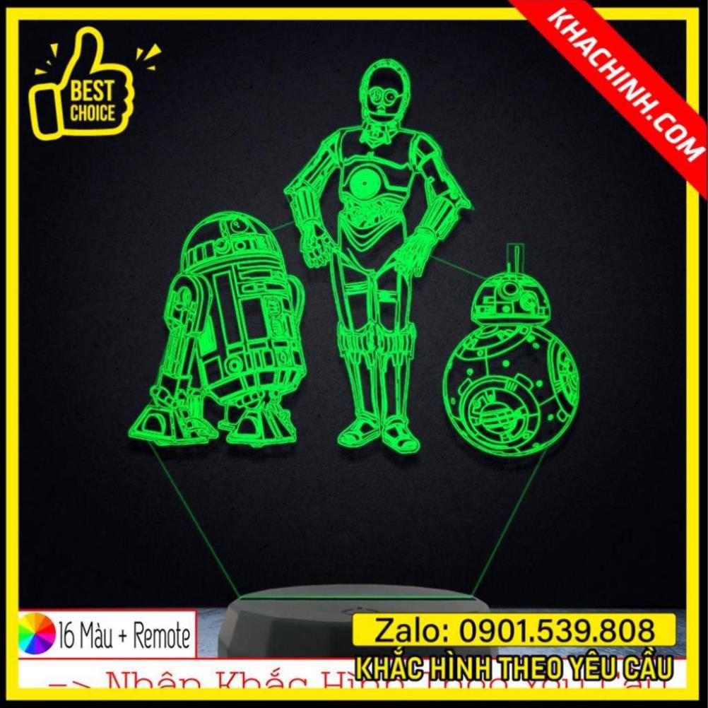 Đèn led 3d trang trí star war – qùa tặng, trang trí noel, để bàn, phòng ngủ, thiết kế khắc hình theo yêu cầu - nhận làm đèn theo yêu cầu