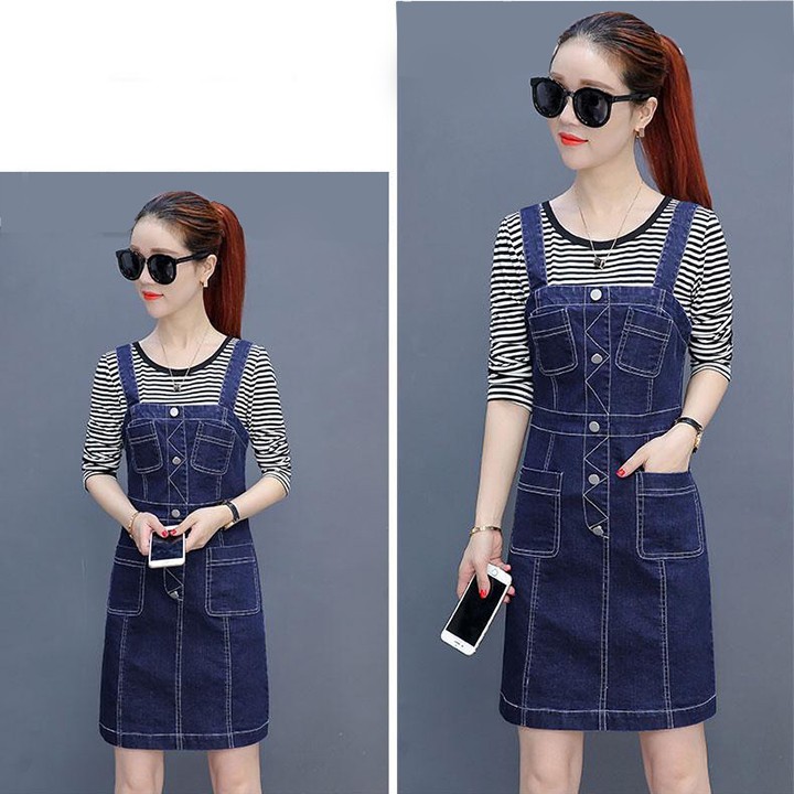Đầm Yếm Jean Nữ Duyên Dáng