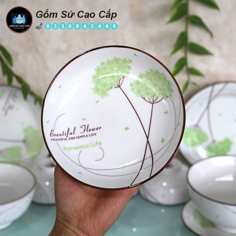 Bộ Bát Đĩa Bát Tràng [20 MÓN] - Bộ Bát Đĩa Cao Cấp [XUÂN XANH]