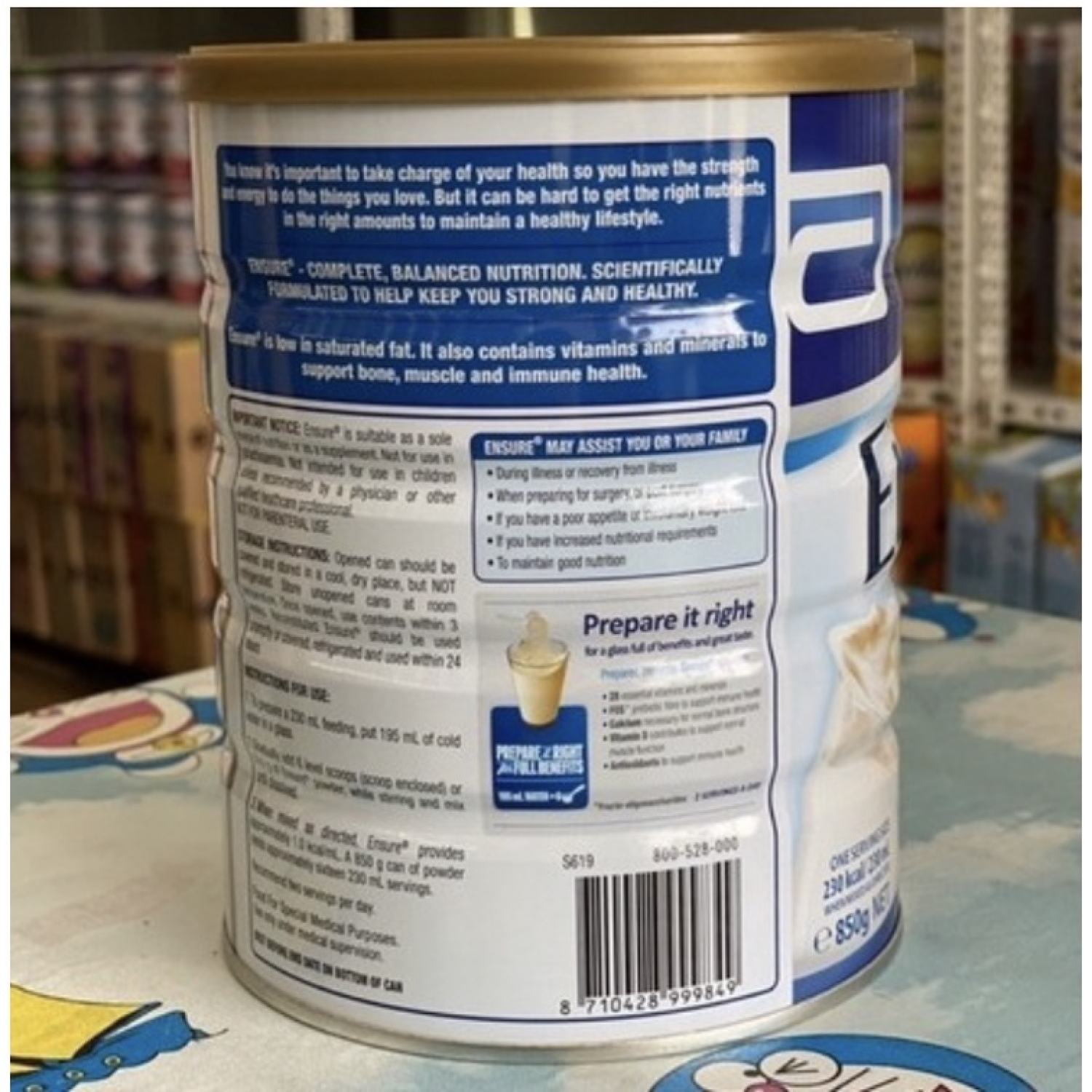 Sữa Ensure Úc Sữa Bột Tăng Cân Hộp 850gr