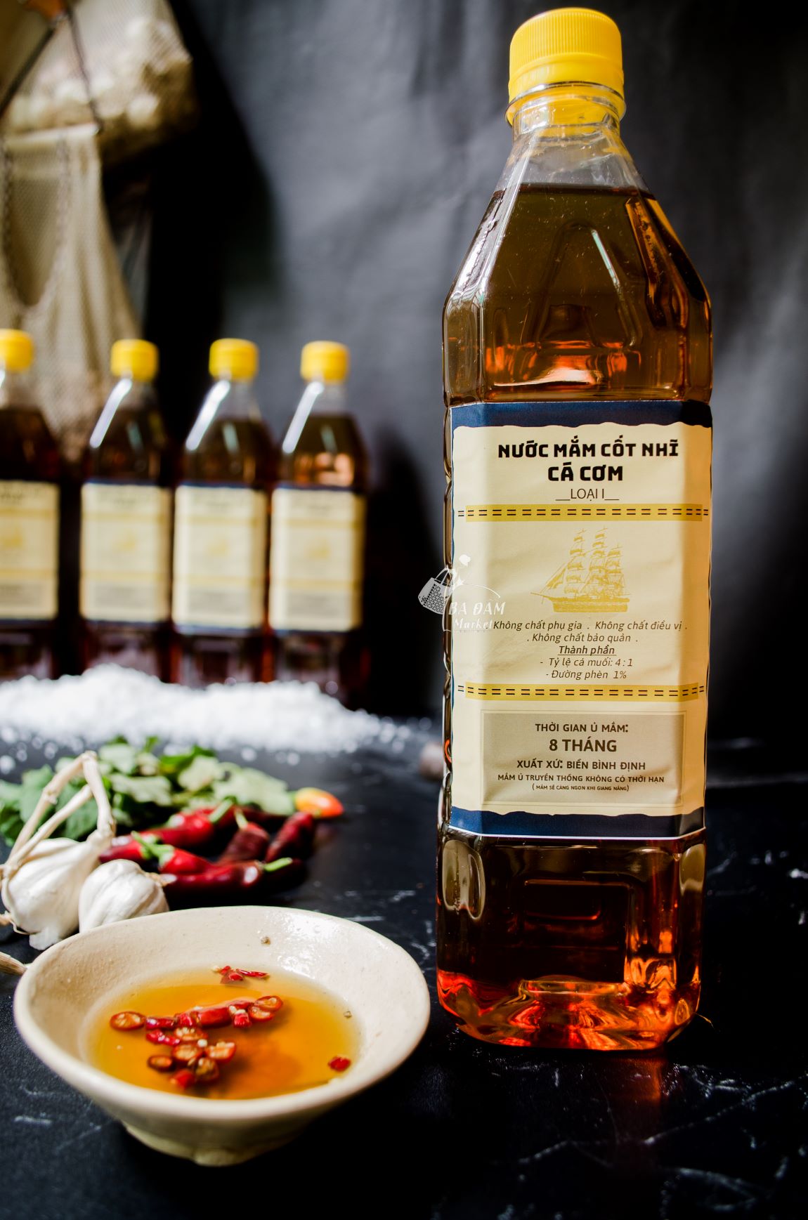 Nước mắm cá cơm cốt nhỉ loại 1 Bình Định (900ml) (nước cốt nhất nguyên chất)