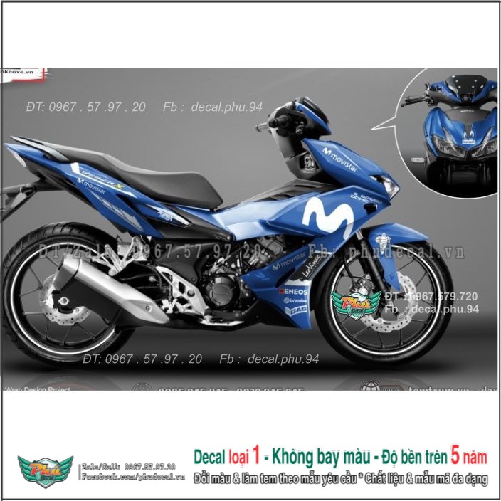 Tem rời Winner X Movistar Xanh trắng đen Hàng loại 1.