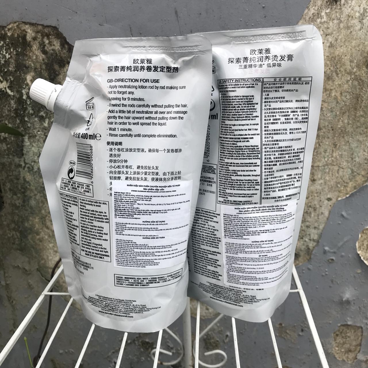 [HCM]THUỐC UỐN NÓNG SETTING LOREAL X-TENSO OLEOSHAPE MẪU MỚI 400ML X 2
