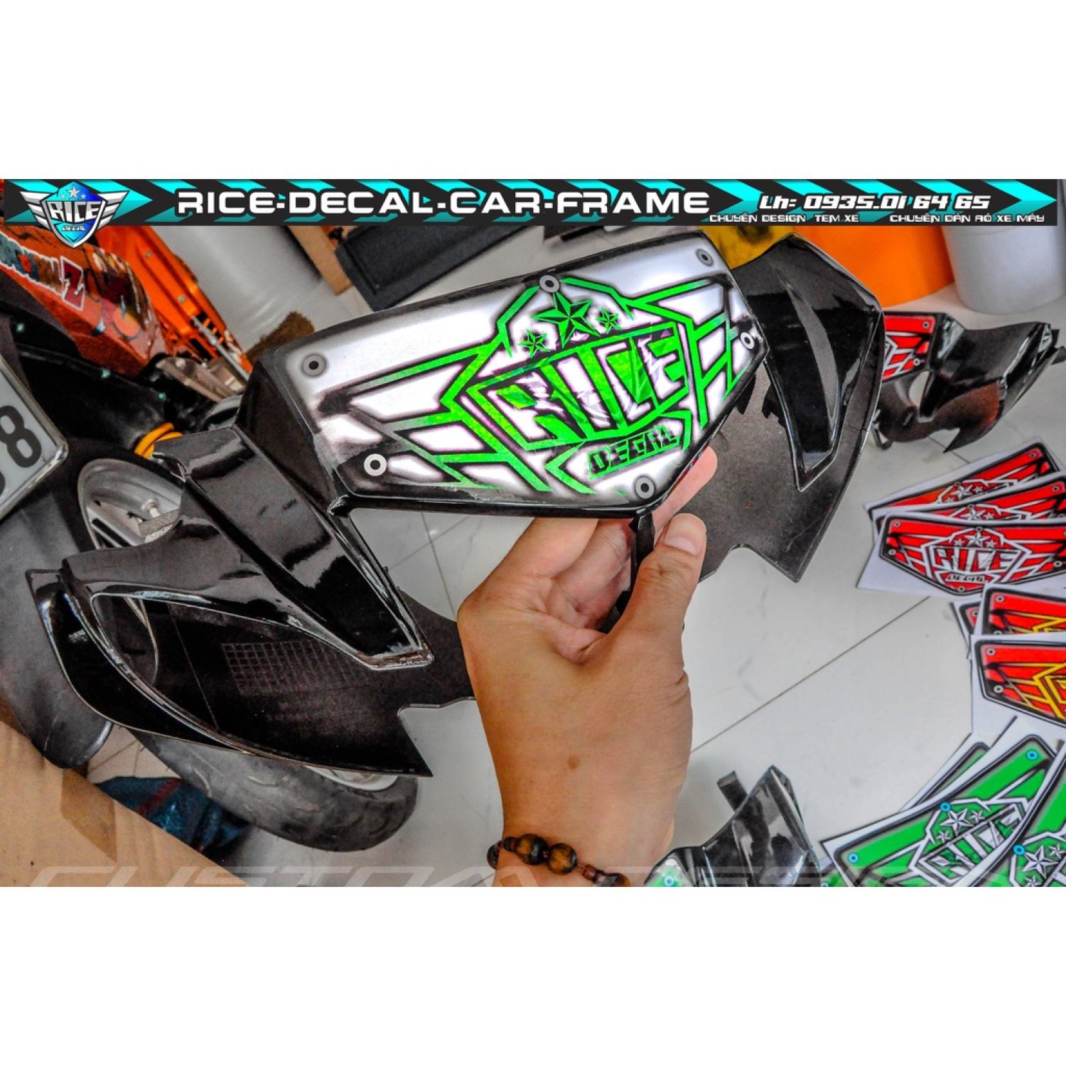Tem Dán Hộp Đầu Sirius Sihello Đen Logo Rice decal ( Đa màu )
