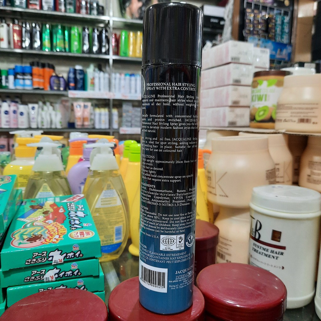 keo xịt tóc jacqualine hair spray extra control 400ml