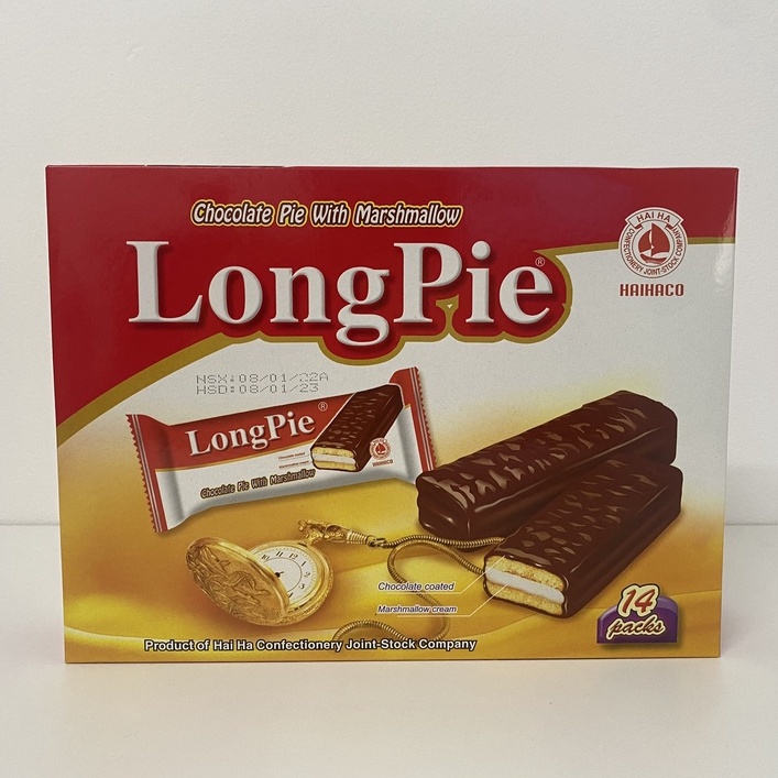 [Thùng Giá Sỉ] Bánh Mềm Phủ Socola LongPie Hộp: 252g - 12 Hộp/Thùng