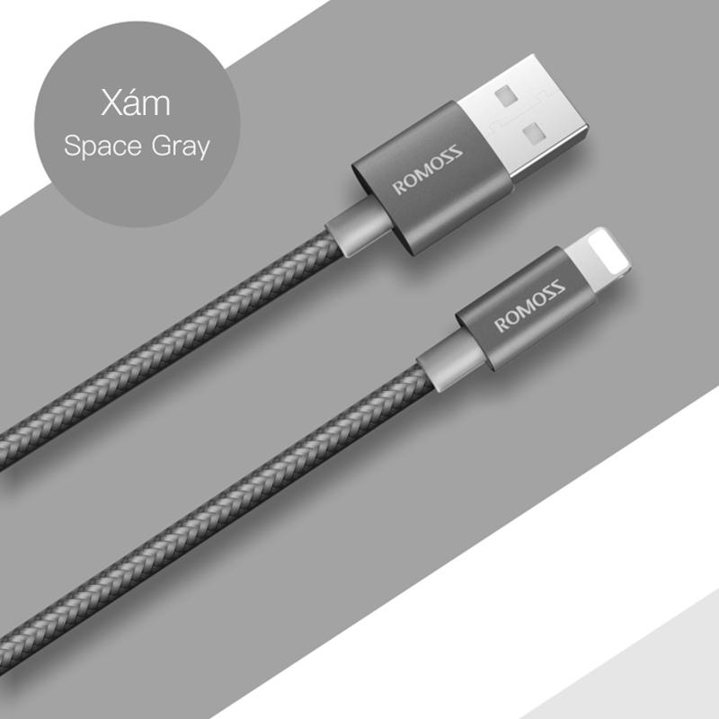 Cáp sạc iPhone/iPad Romoss Lightning Cao Cấp Cable CB12N  - Hãng Phân phối chính thức