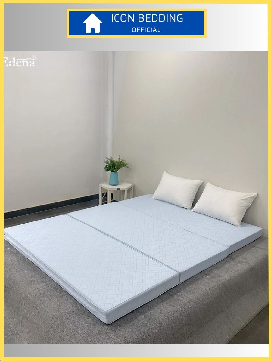 Nệm Bông Ép Edena Basic, Nệm Gấp 3 Giảm Đau Hỗ Trợ Cột Sống
