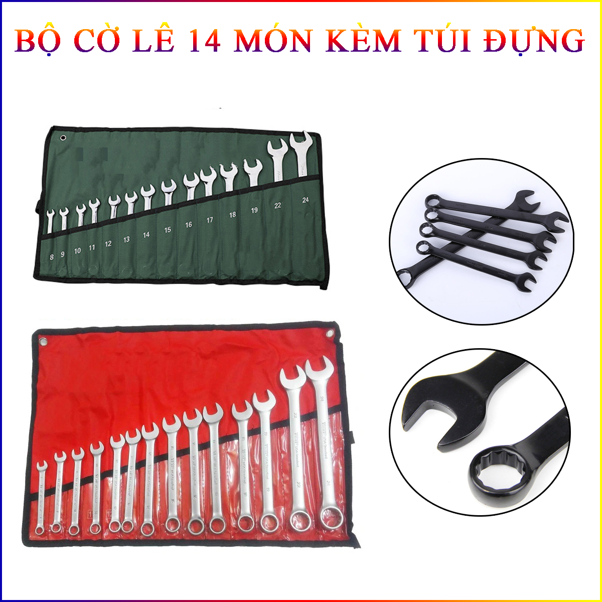 Bộ Cờ Lê 14 Món Đa Năng Kèm Túi Đựng