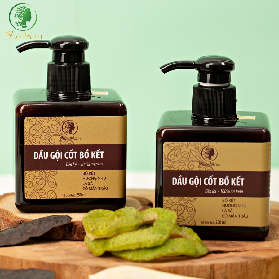 Bộ da đẹp tóc đen, nuôi dưỡng da đẹp, tóc xinh Wonmom (1 sữa rửa mặt + 1 dầu gội cốt bồ kết)