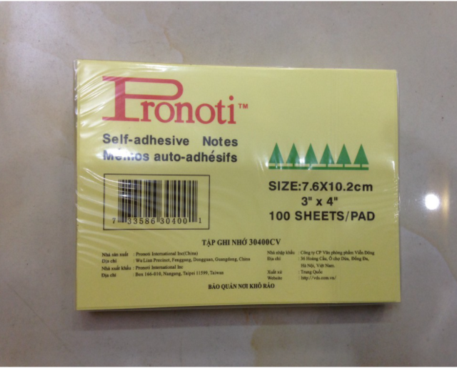 Giấy Note Vàng Pronoti 3x4 (7.6x10.2cm)
