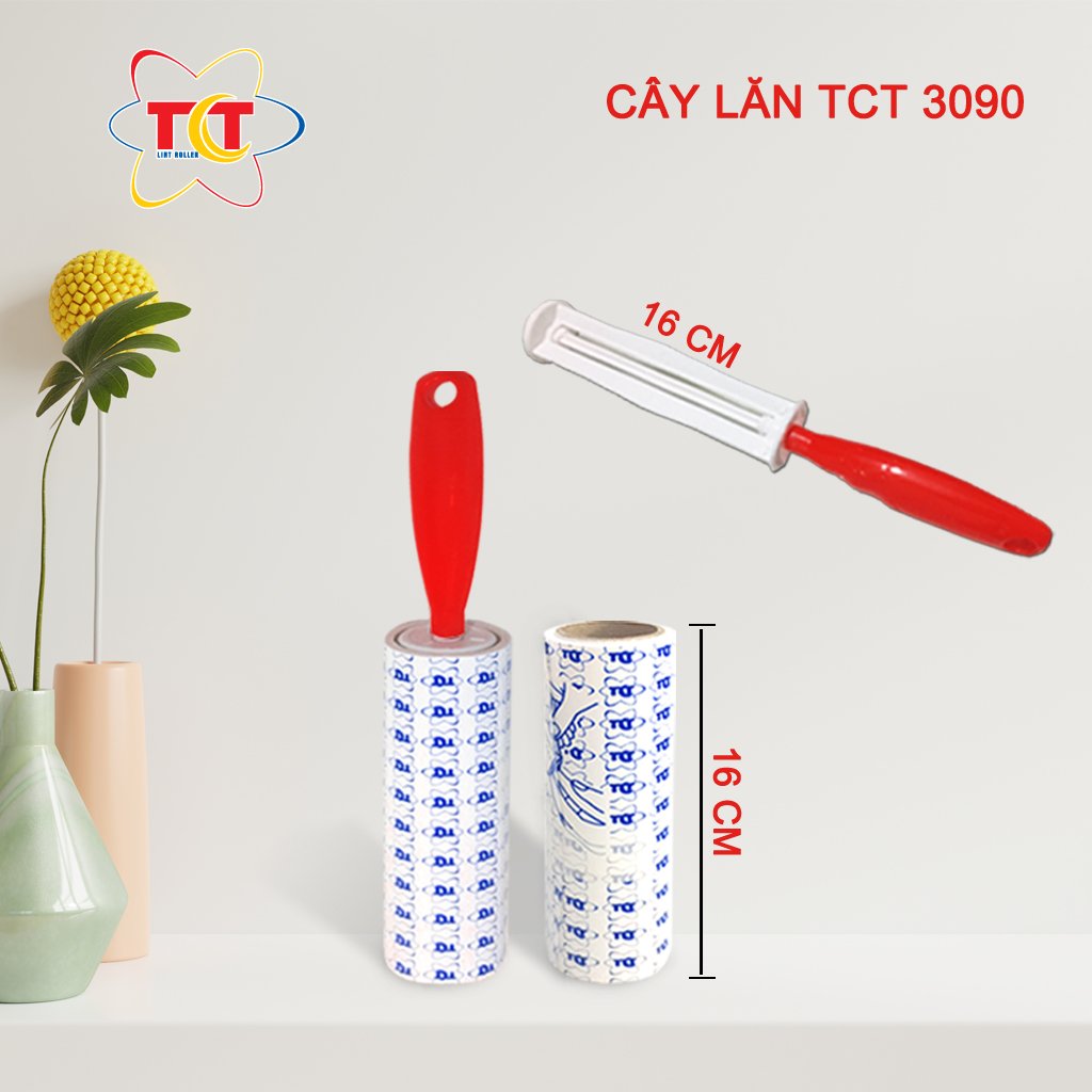 CÂY LĂN BỤI TCT 3090 (gồm 1 cán nhựa 16cm, 1 lõi 16cm, 90 lớp)