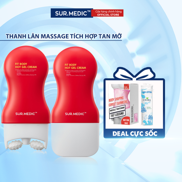Thanh Lăn Massage Tích Hợp Gel Tan Mỡ SUR.MEDIC+ Fit Body Hot Gel Cream 100ml cao cấp