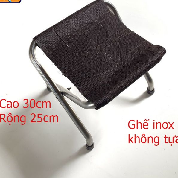 Ghê Câu Cá Inox Không Tựa 30x25, ghe cau ca tien loi cao cap