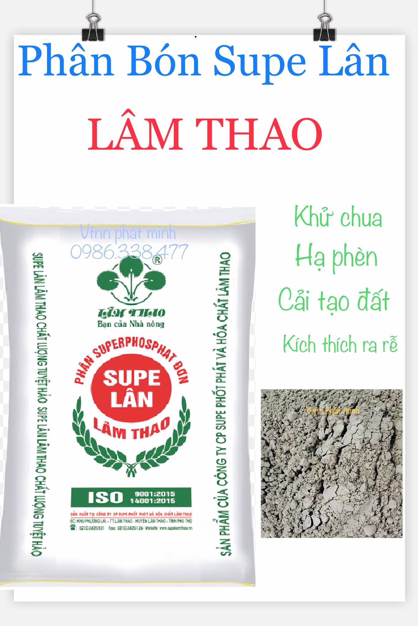 Phân Super Lân Lâm Thao (1kg), Siêu Lân giúp cải tạo đất, ra rễ mạnh