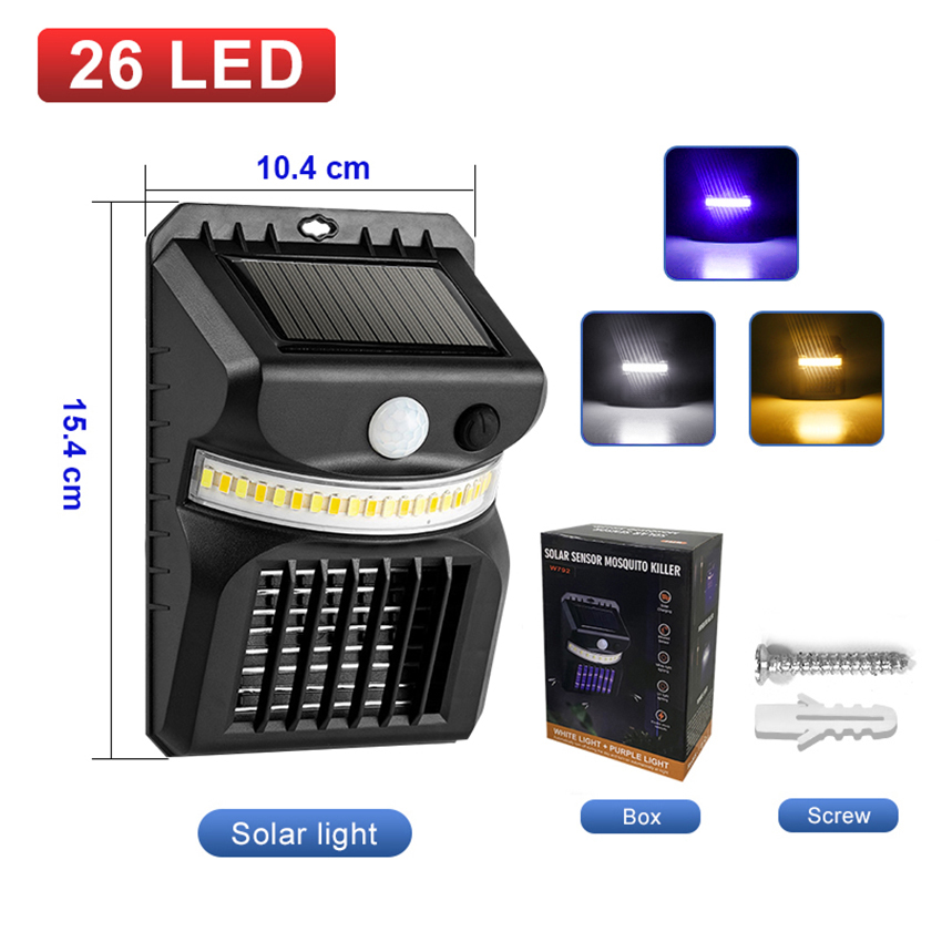 Vimite LED Solar Wall Lamp Mosquito Killer Light Outdoor Waterproof PIR Motion Sensor Garden Lighting for Garden Lawn Balcony