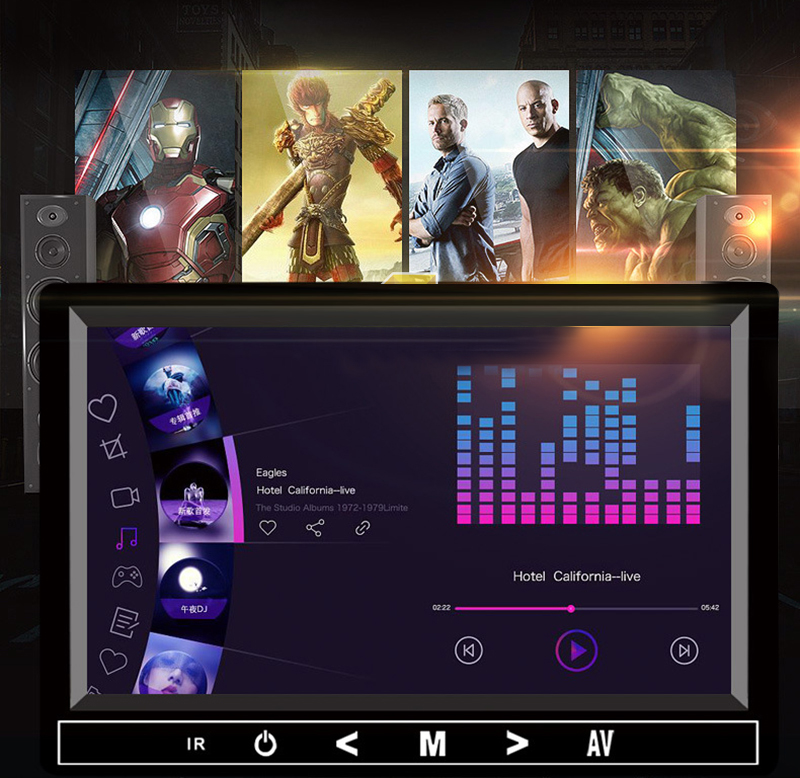 OTN - Màn Hình LCD Ô Tô 7 Inch HD 1024x600P Phát Nhạc MP5 Qua Loa Xe