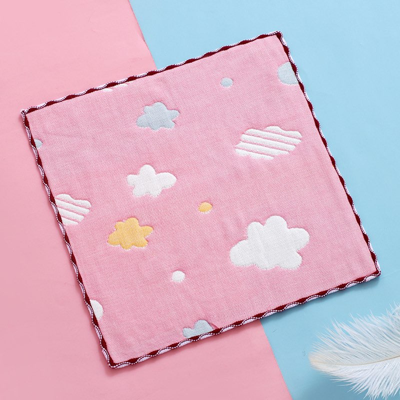 Set 5 chiếc khăn sữa sợi tre 6 lớp ( 25*25cm)