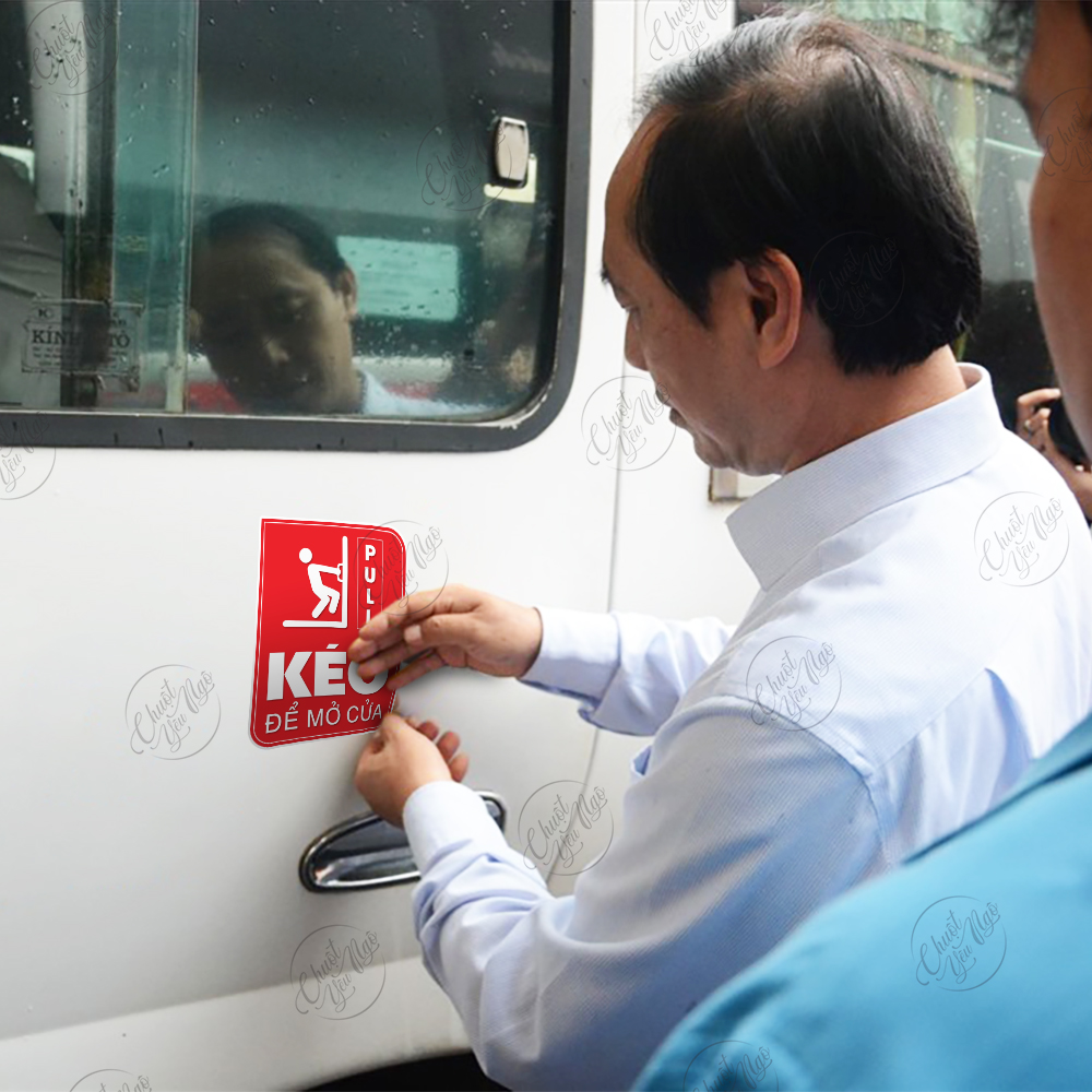 Bộ 2 miếng dán cửa kính KÉO ĐẨY pull push dán cửa ra vào decal sticker