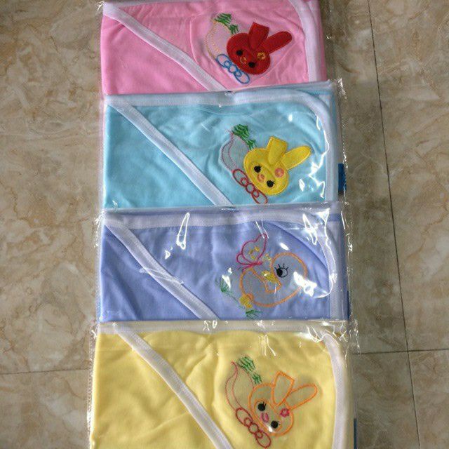 Chăn Ủ Mùa Hè Có Mũ - Cotton 2 Lớp Cho Bé