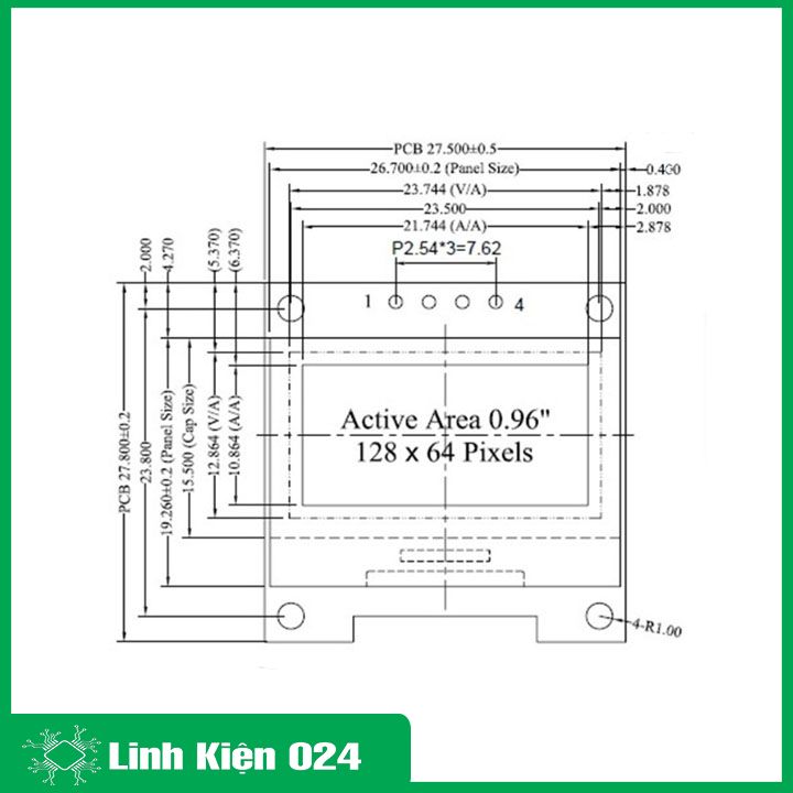 Module màn hình OLED V1 0.96 inch IIC 12864