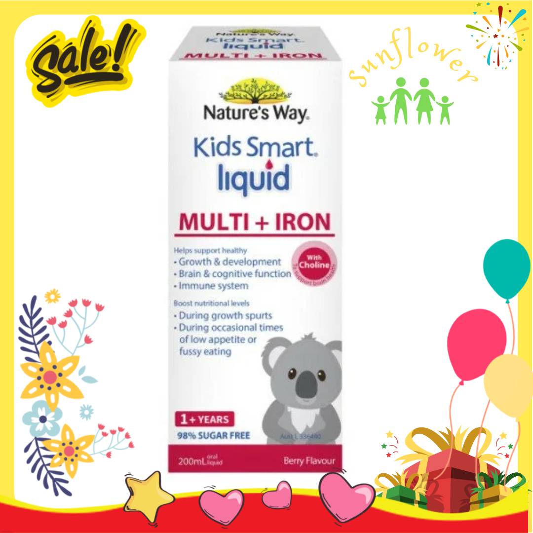 Siro bổ sung sắt vitamin cho bé Kids smart multi iron liquid 200ml