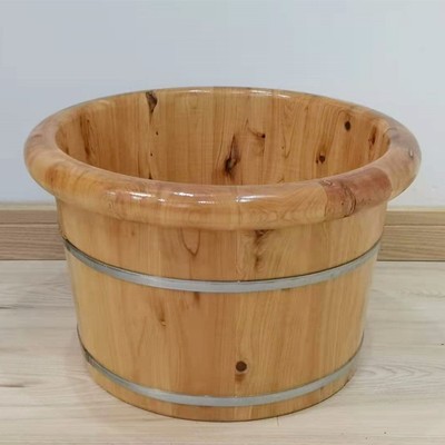 Mu 21cm chậu ngâm chân gỗ tuyết tùng có hạt massage chậu ngâm chân chậu ngâm chân gỗ rắn có nắp