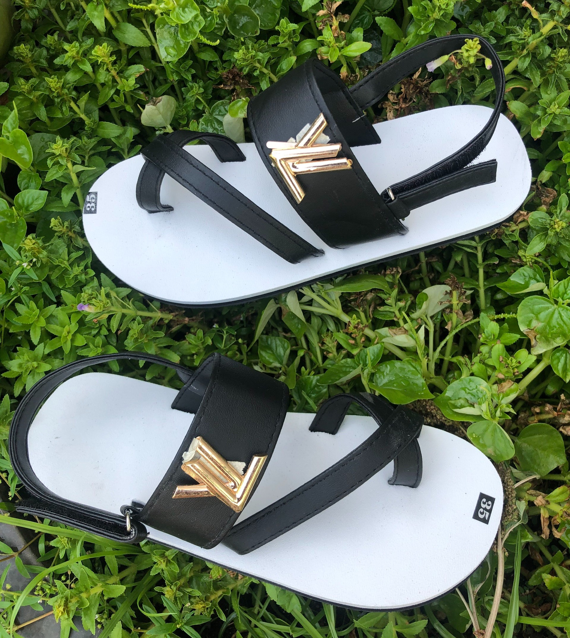 [FREESHIP + HOÀN TIỀN 50K] sandal đồng nai  sandal nam nữ ( đế trắng quai đen )