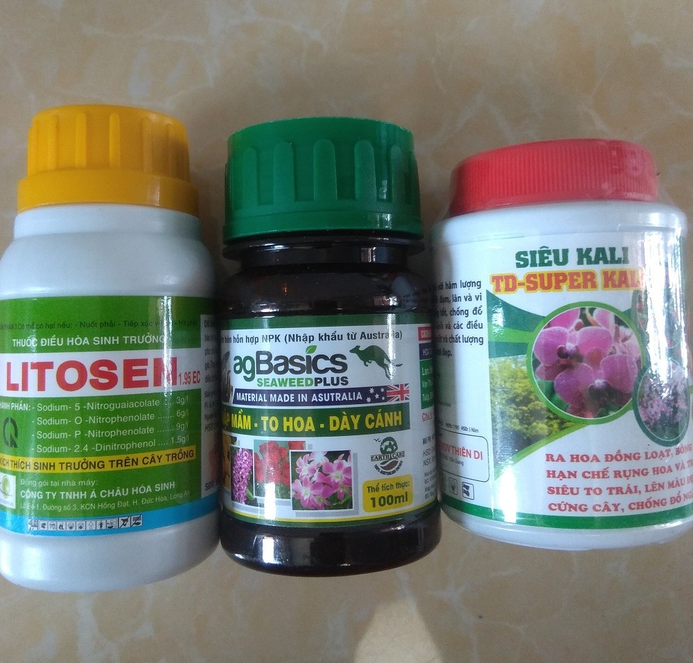 COMBO dưỡng cây chăm sóc phong lan( Litosen+super Kali+Ag Basic) - 100ml/chai