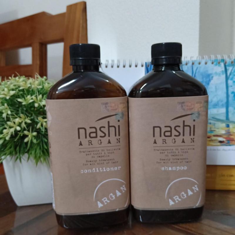 cặp dầu gội xả dưỡng phục hồi tóc Nashi Argan 500ml giá rẻ