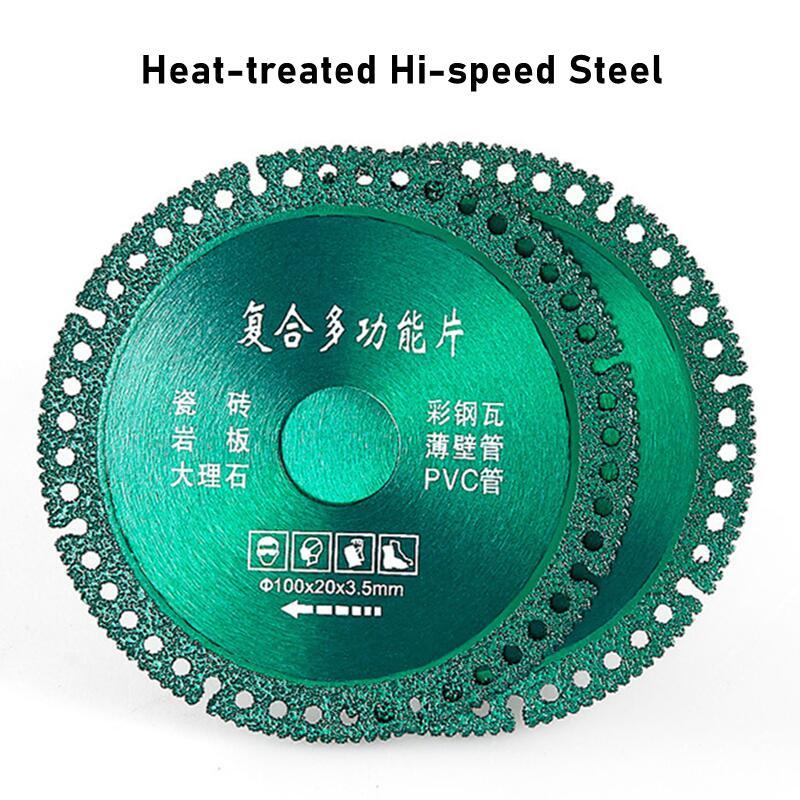 6-in-1 Diamond Cutting Disc, Ultra-Thin 100mm Composite Multi-Purpose Saw Blade for Ceramic Tiles, Pvc, Metal, Wood and Marble.