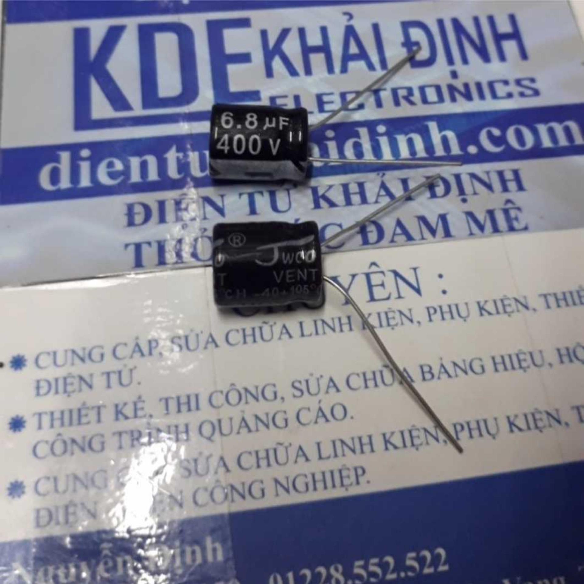 20 con TỤ HÓA, TỤ PHÂN CỰC 6.8uf 400V kde1786
