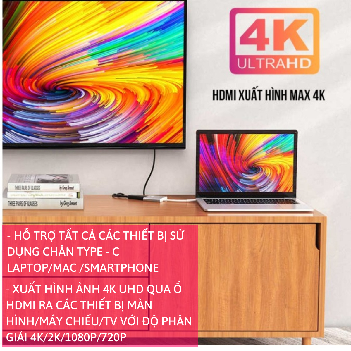 ADAPTER USB C 3 IN 1 ( HỖ TRỢ SAMSUNG DEX ) HDMI + USB + TYPE C