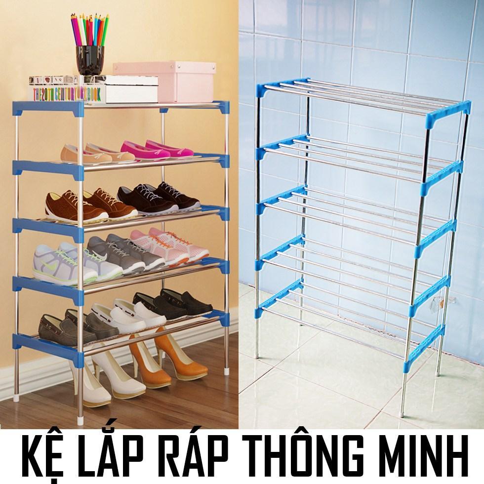 [HCM]Kệ giày dép 5 tầng khung inoxgiá để giày inox 5 tầnggiầy dépkệ để đồkệ sáchke giay depđồ nội thất