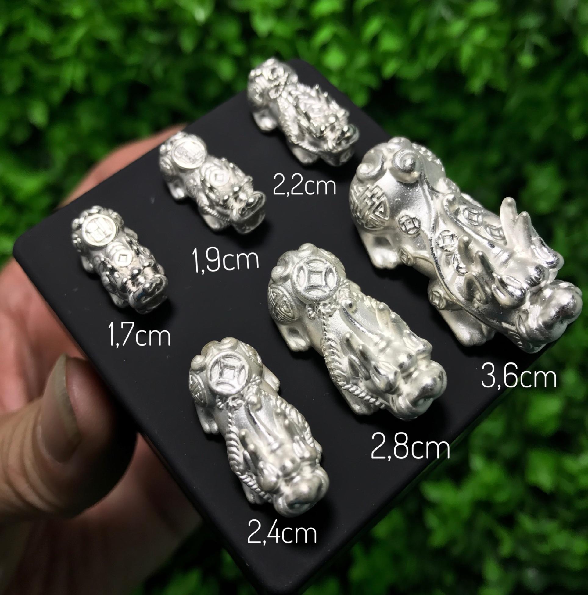 Tỳ hưu bạc mix vòng phong thủy size 2.2cm (mix với đá 10li)