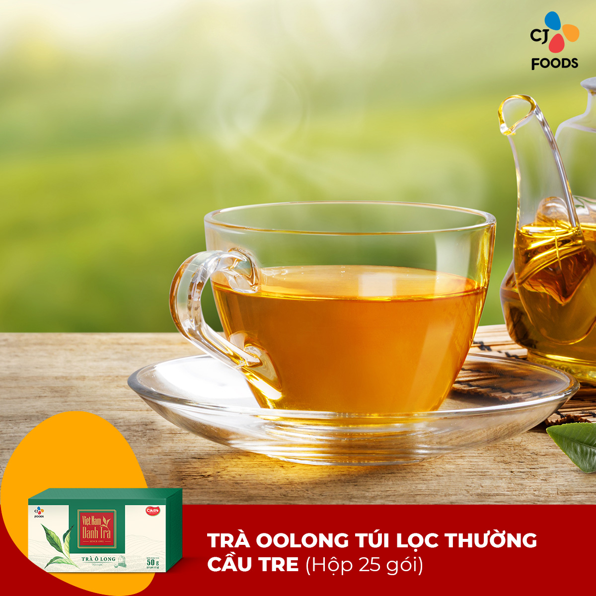 Thùng 48 hộp Trà Oolong CÀU TRE Túi Lọc (2g x 25 gói x 48 hộp) (thưởng thức & pha chế)