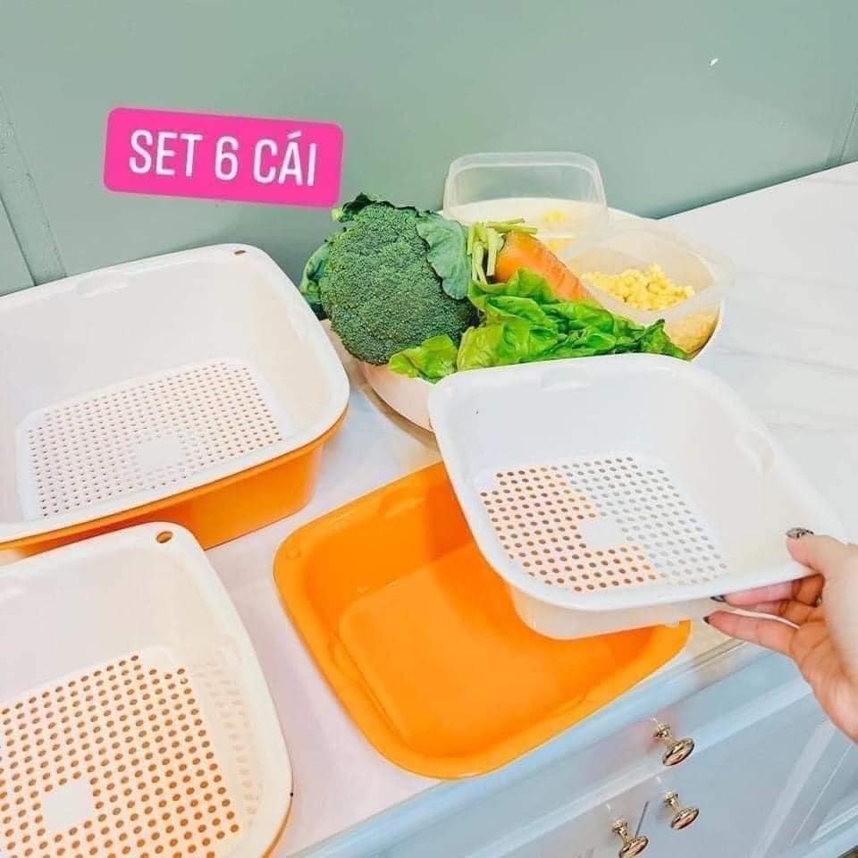 SET RỔ 6 MÓN ECCO ❌ BỘ RỔ ĐA NĂNG ❌ KÈM CHẬU