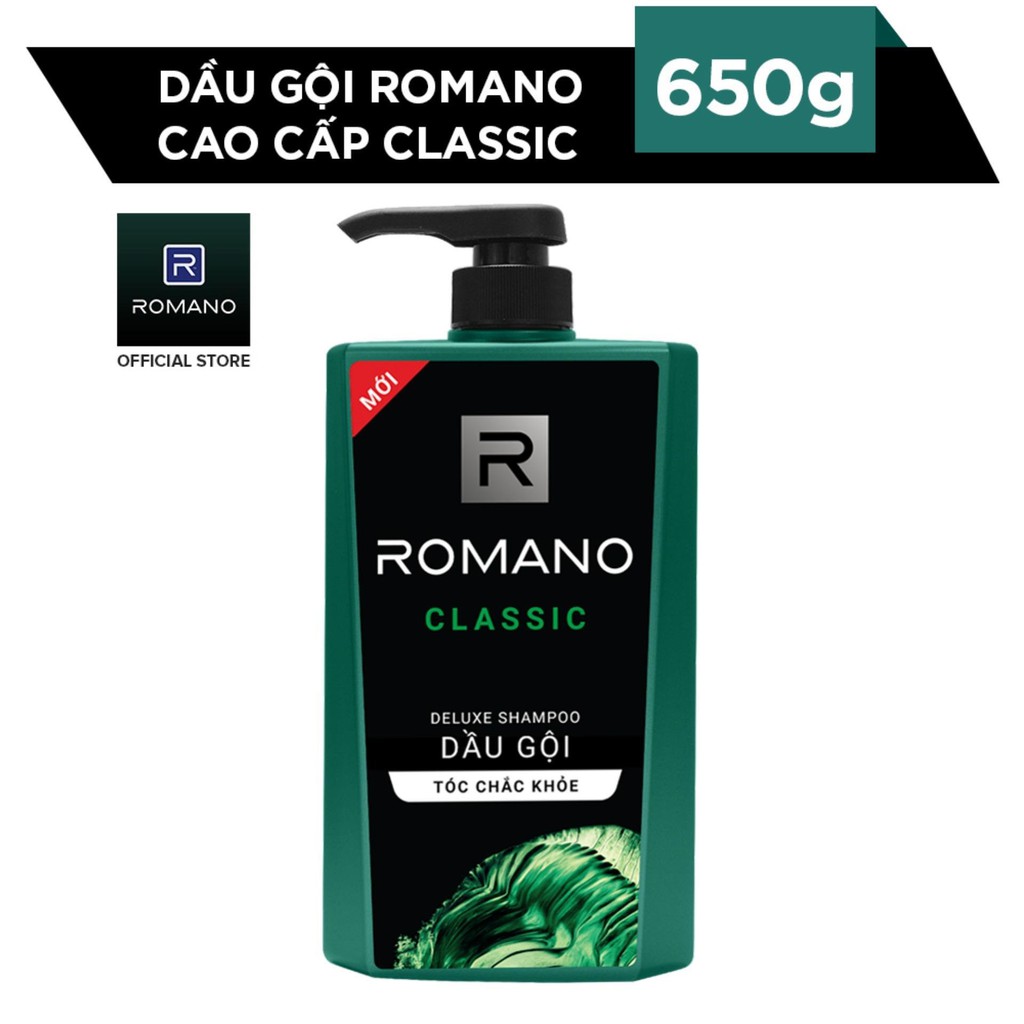 [HCM]Dầu Gội Romano Classic 650g