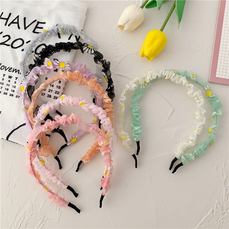 [HCM]Băng đô Scrunchies hoa cúc siêu dễ thương