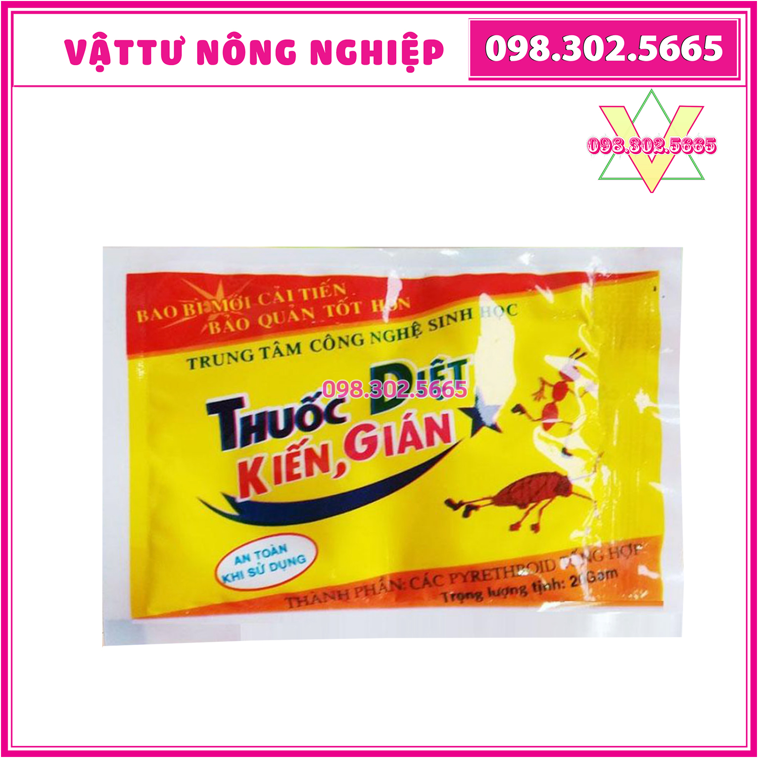 Thuốc diệt kiến gián Hanpet sinh học dạng bột rắc - gói 20gr