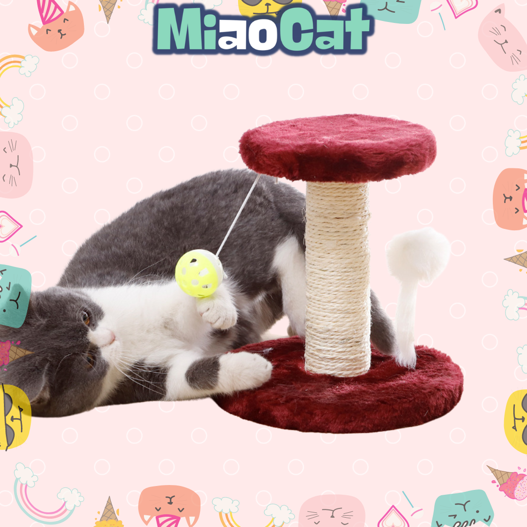Trụ cào móng kèm đồ chơi quả bóng & con chuột thư giãn cho mèo - MIAOCAT
