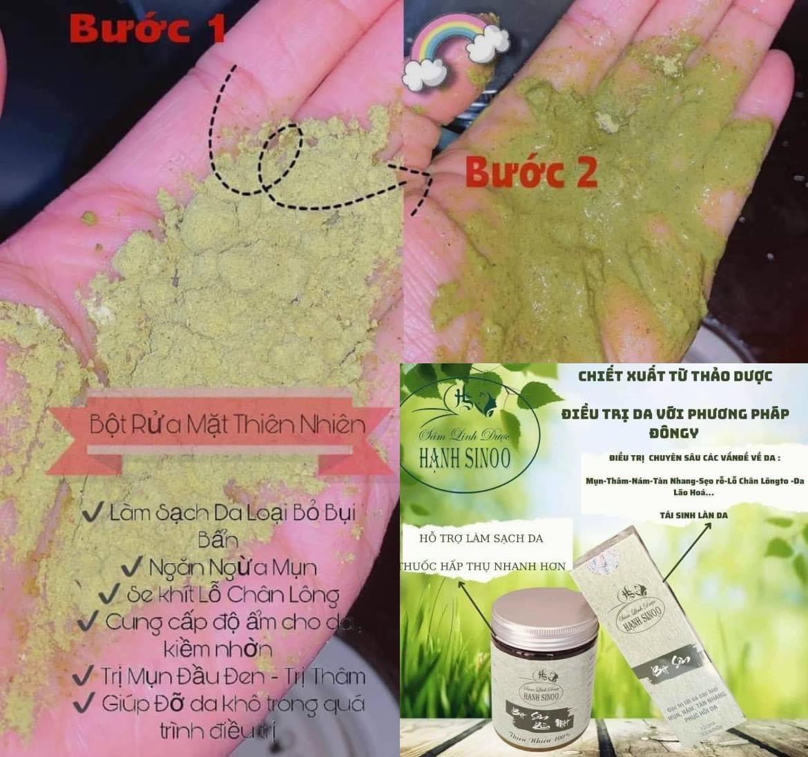 BỘT  SÂM RỬA MẶT HẠNH SINOO