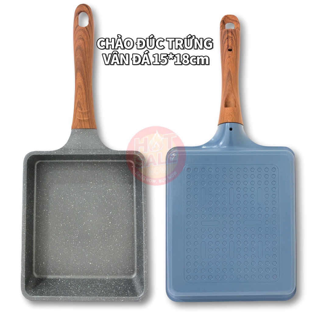 [Hàng chính hãng] Chảo vuông vân đá đáy từ Ceramic ECORAMIC Hàn Quốc