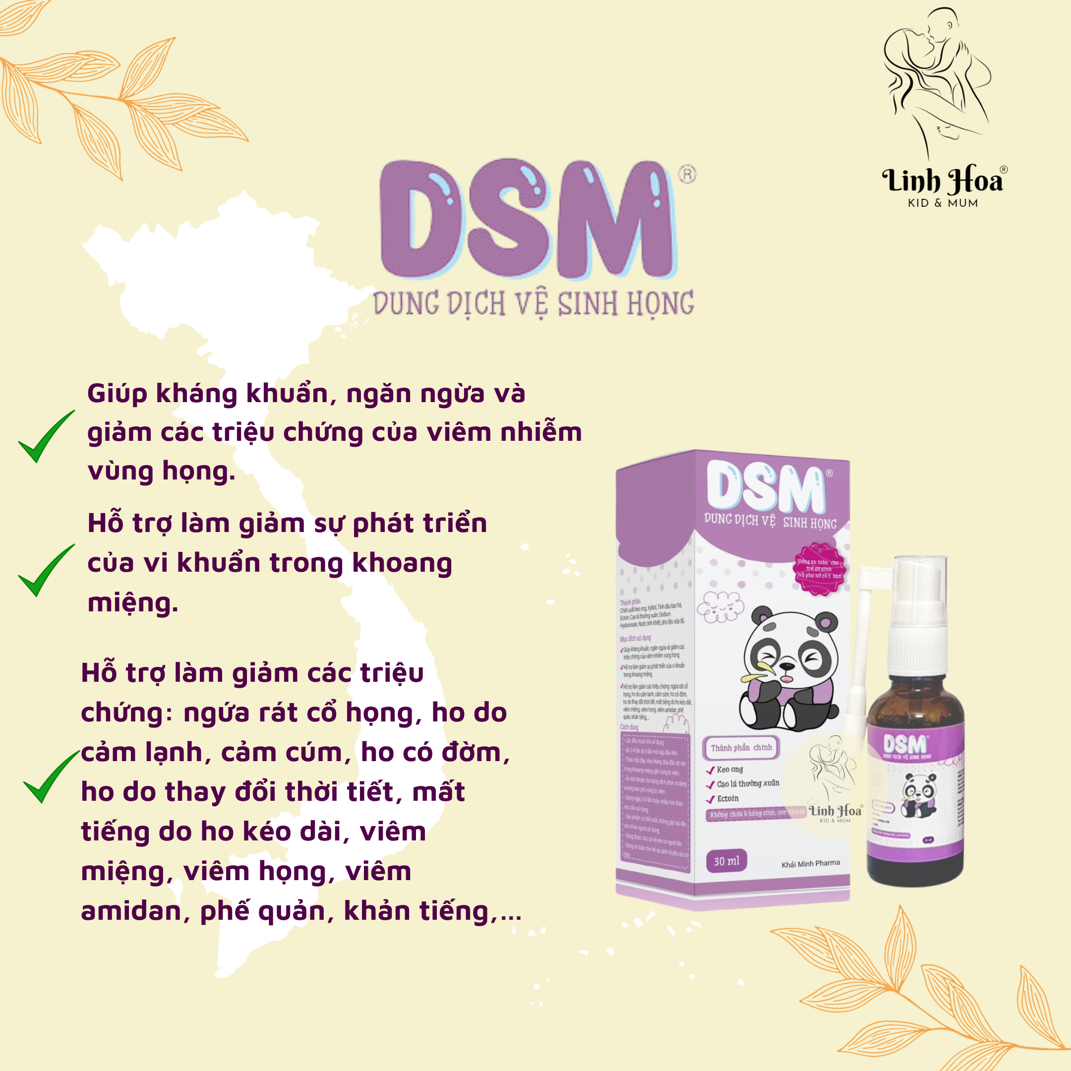 DUNG DỊCH VỆ SINH HỌNG DSM- lọ 30ml