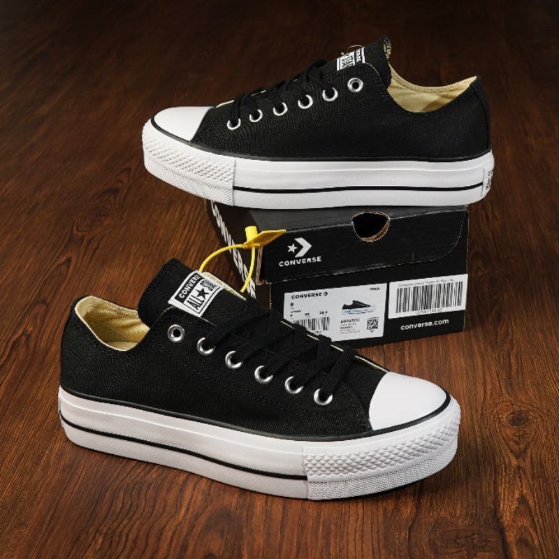 CONVERSE CHUCK  ALL STAR LIFT PLATFORM LOW BLACK WHITE PREMIUM