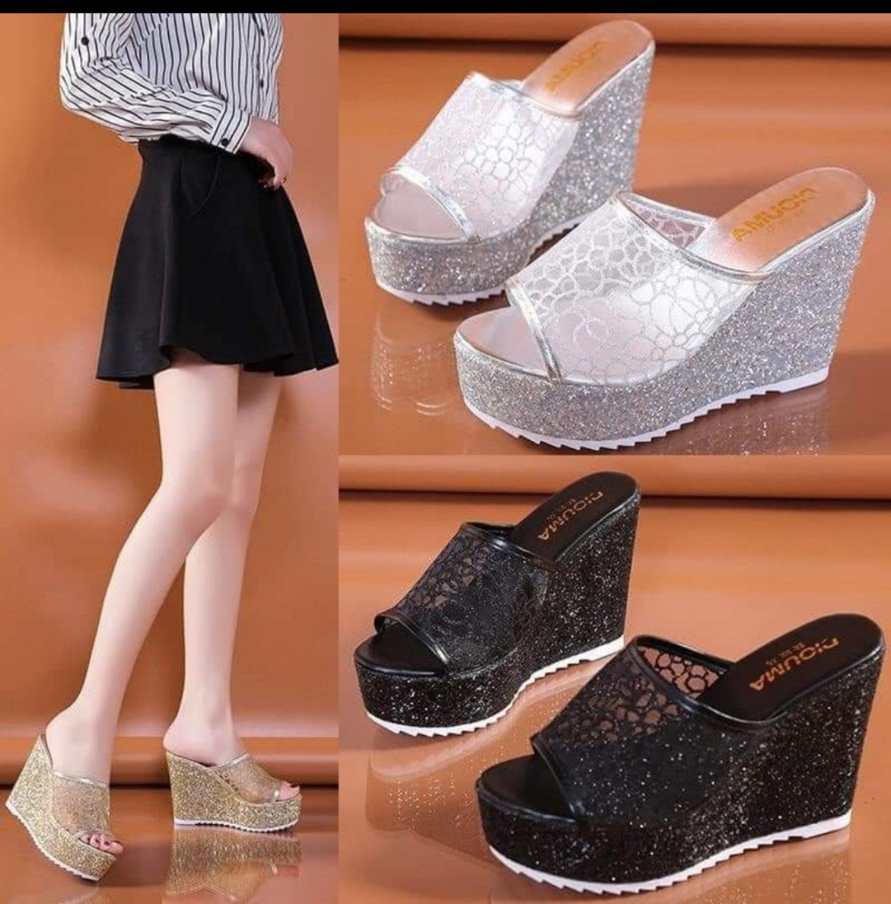 Dép đế xuồng ren 10f