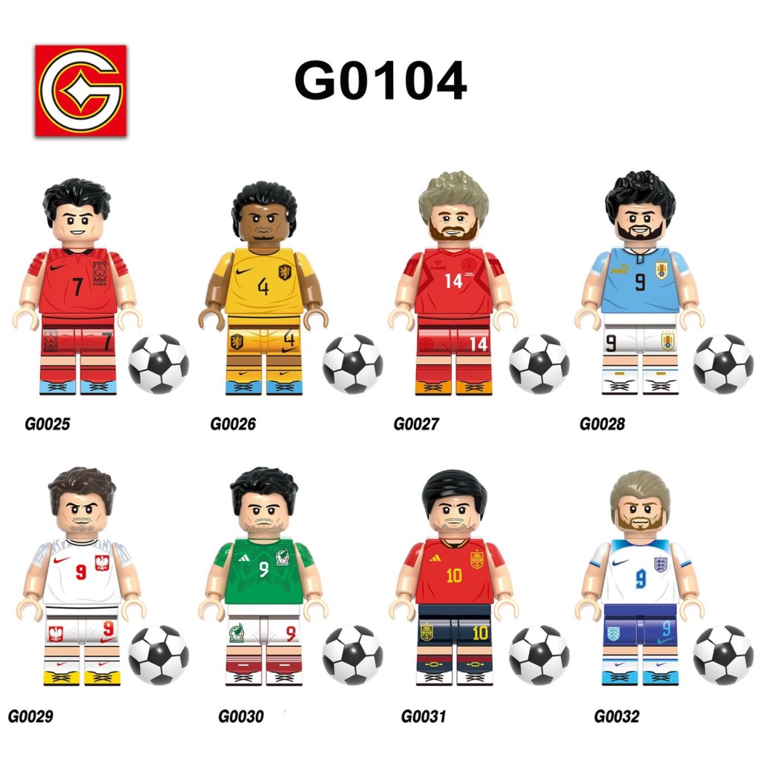 Minifigures các mẫu nhân vật cầu thủ bóng đá nổi tiếng messi ronaldo g0103 - ảnh sản phẩm 2