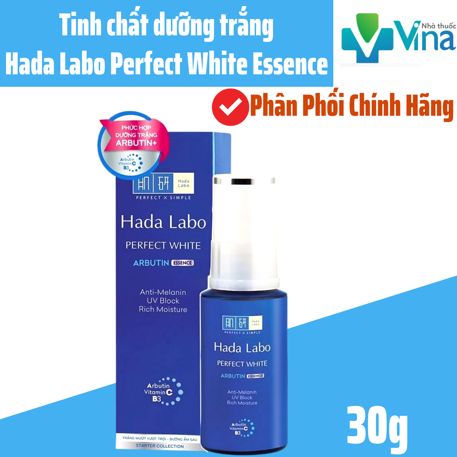 Hada Labo Perfect White Arbutin Essence - Tinh Chất Hada Labo Trắng Hoàn Hảo