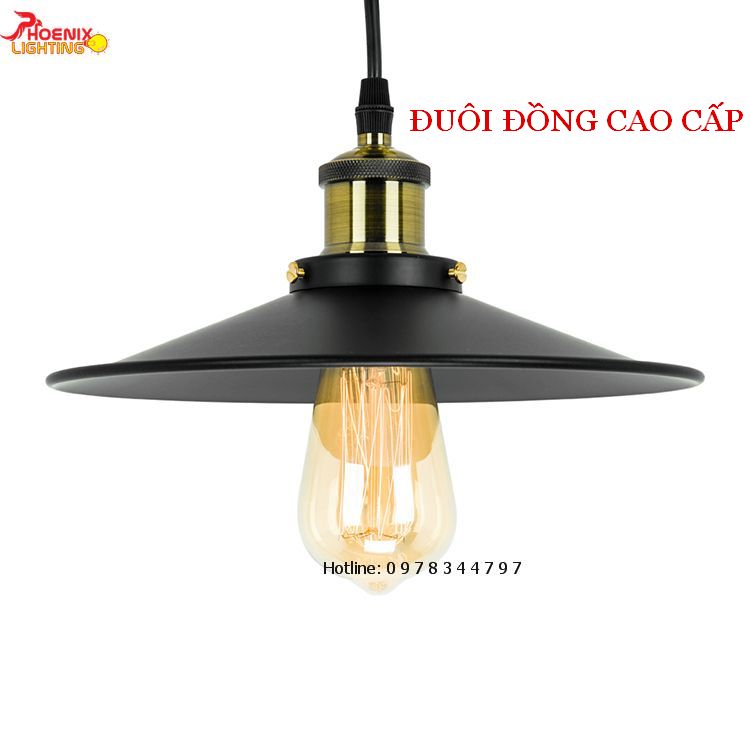 Đèn thả trần trang trí hình đĩa đuôi đồng cao cấp