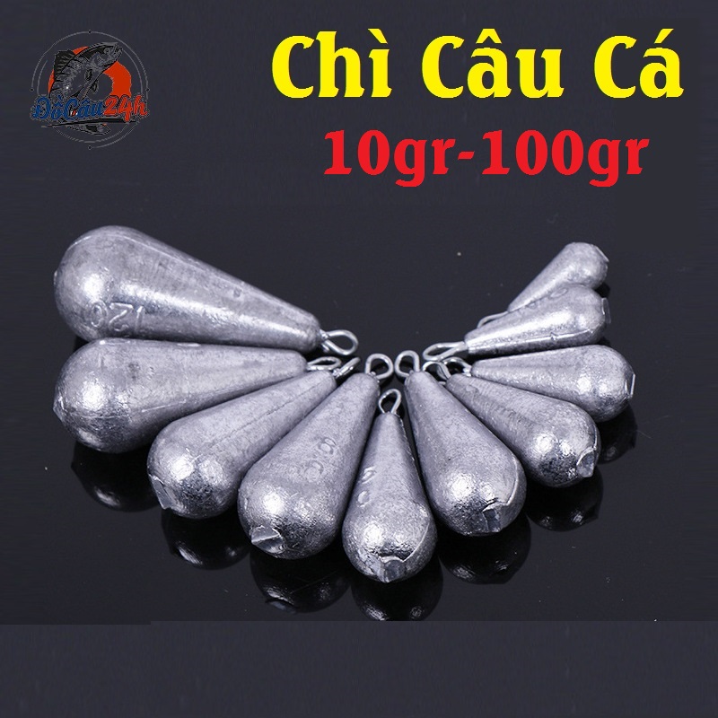 Chì câu cá hình giọt nước chất lượng bền đẹp nhiều size lựa chọn